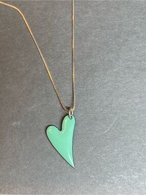 Artisan enamel heart necklace
